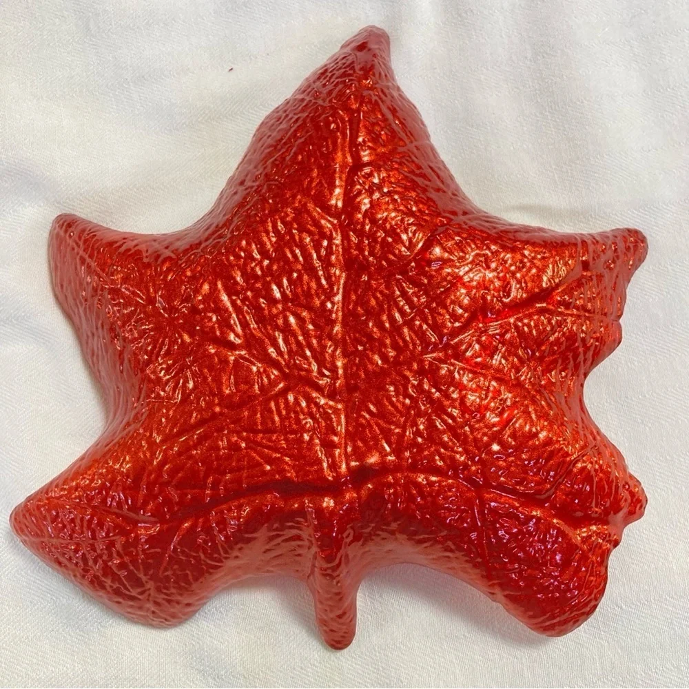 Maple Leaf Glass Dishes in Brown and Red